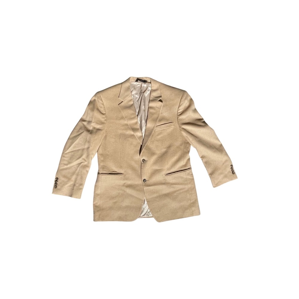 Camel Hair Blazer Mens 44R Tan Sport Coat 100% Camel Jos A Bank